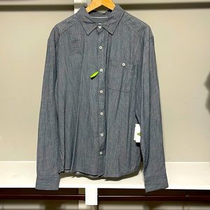 NWT Cariloha Bamboo Gray Super Soft Cooling Button Down Shirt Large
